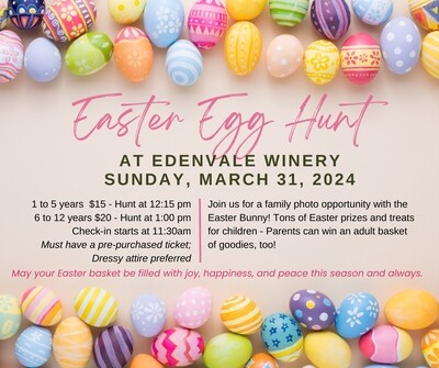 Easter Egg Hunt - ages 1 to 5 years