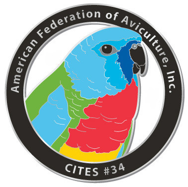 CITES Pin #34- Scarlet-chested Parakeet