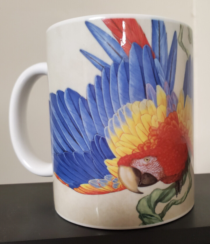 Scarlet Macaw on vine - Ceramic Mug