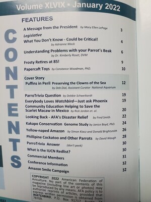 AFA Watchbird Journal  Volume XLIX, January 2022