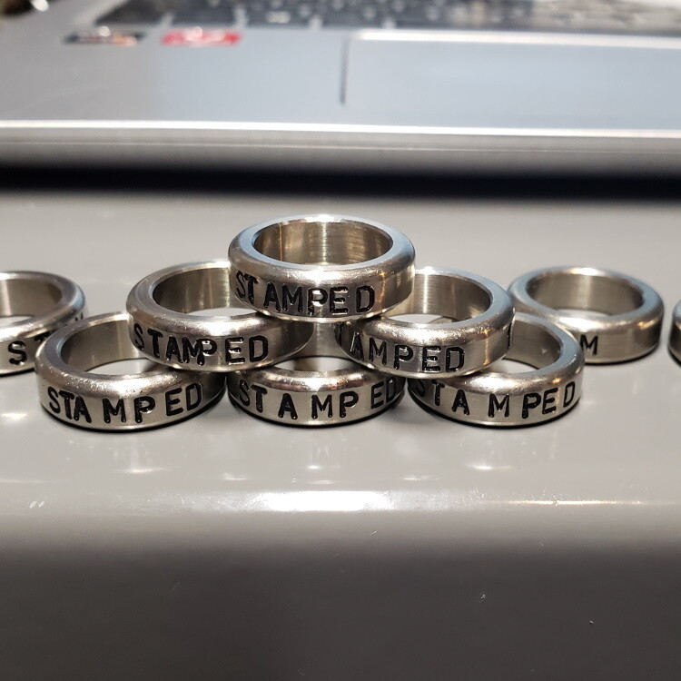 AFA Custom Closed STAMPED Stainless Steel Bands (10 Count) FREE SHIPPING -STAMPED not Laser Engraved