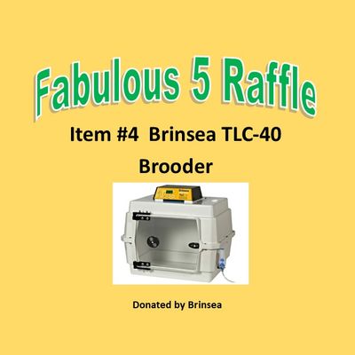 Fabulous 5 Raffle Ticket Prize #4 TLC-40 Zoologica II Brooder by Brinsea