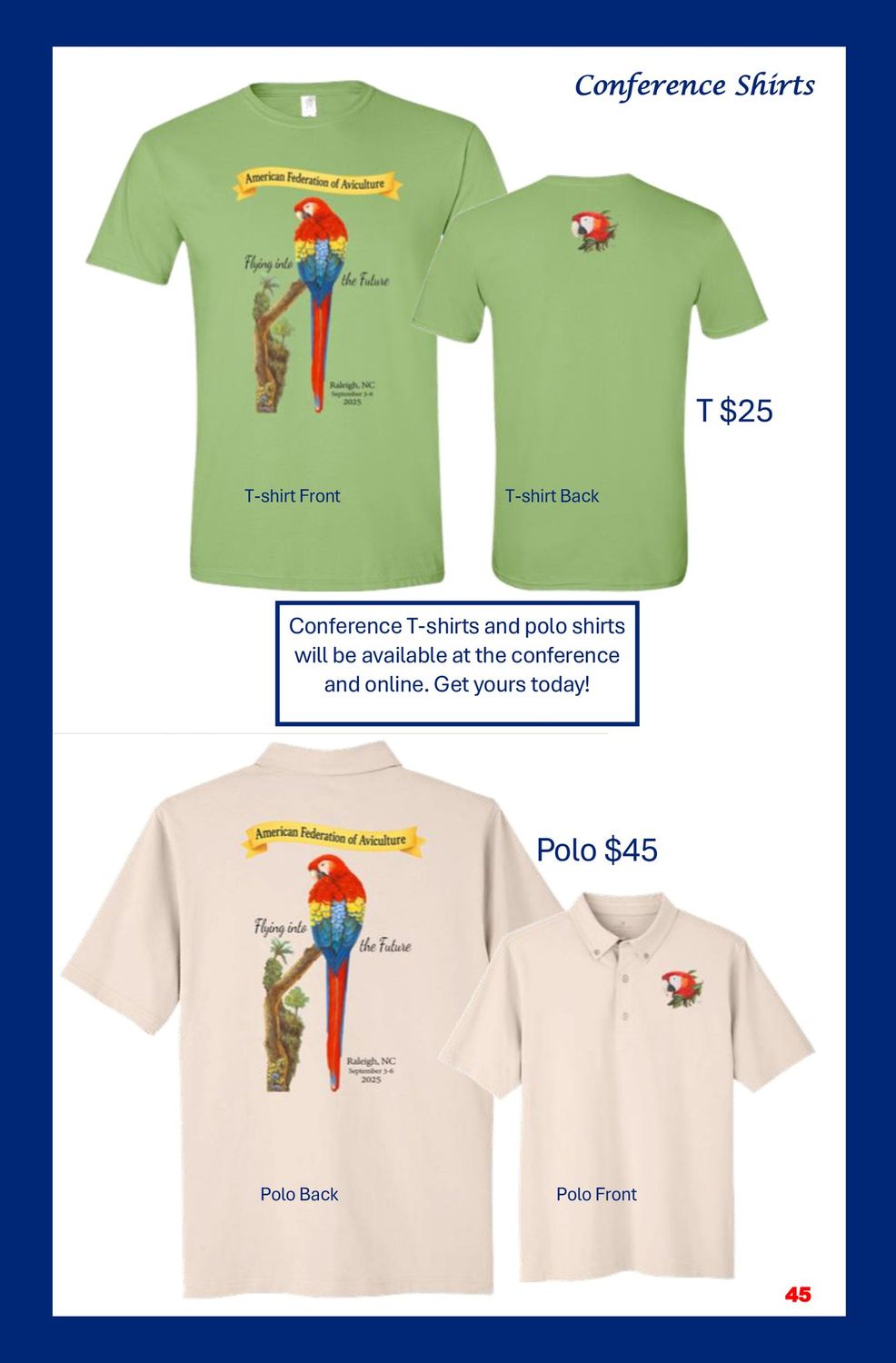 AFA 2025 Conference T-shirt and/or Polo Shirt