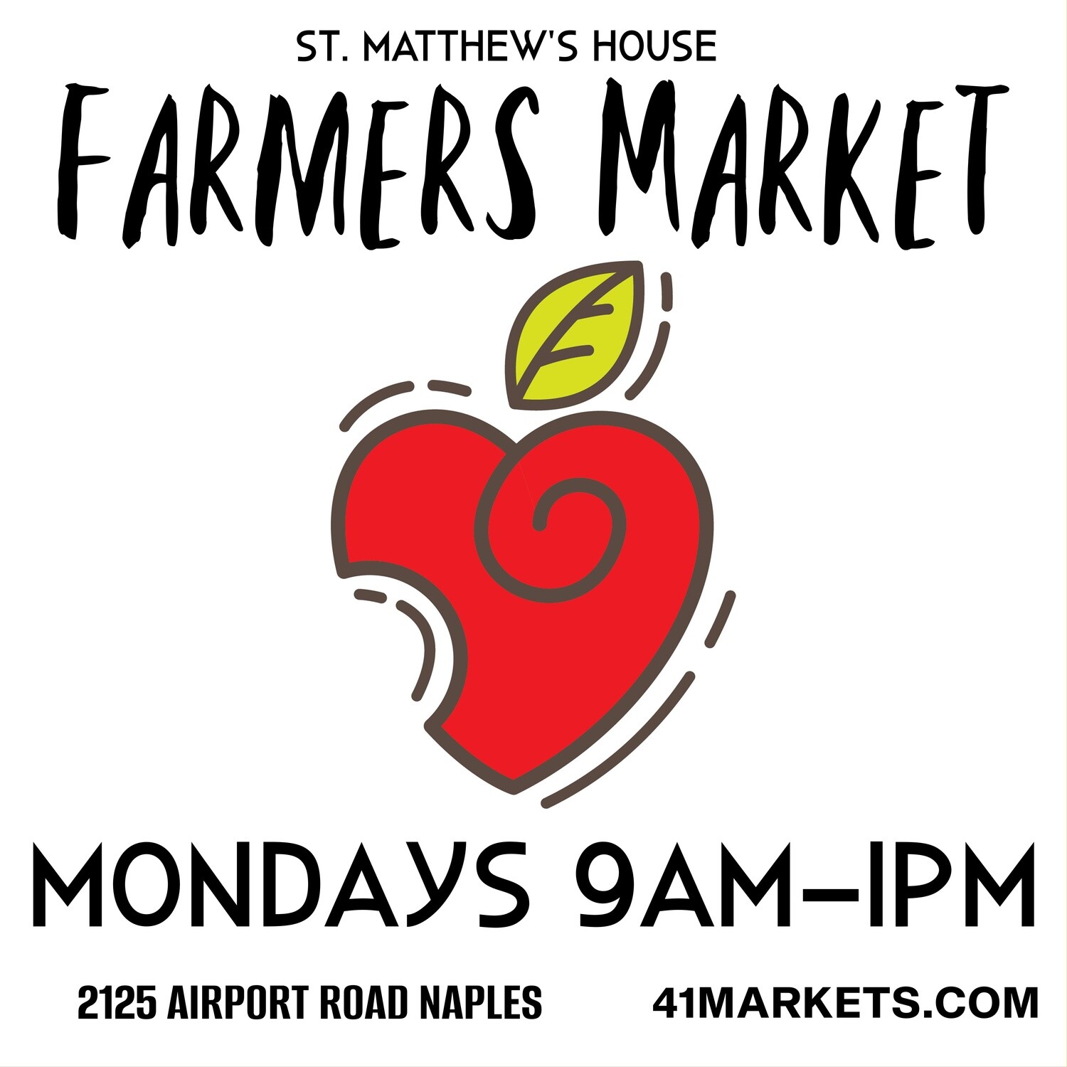 1-Monday Market at St. Matt's April (4weeks) Pay after acceptance.