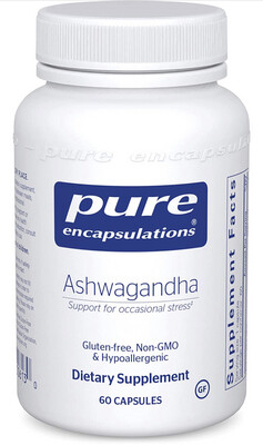 ashwagandha 60 capsules, pure encapsulations