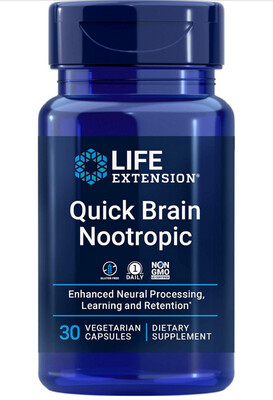 quick brain nootropic 30 capsules, life extension
