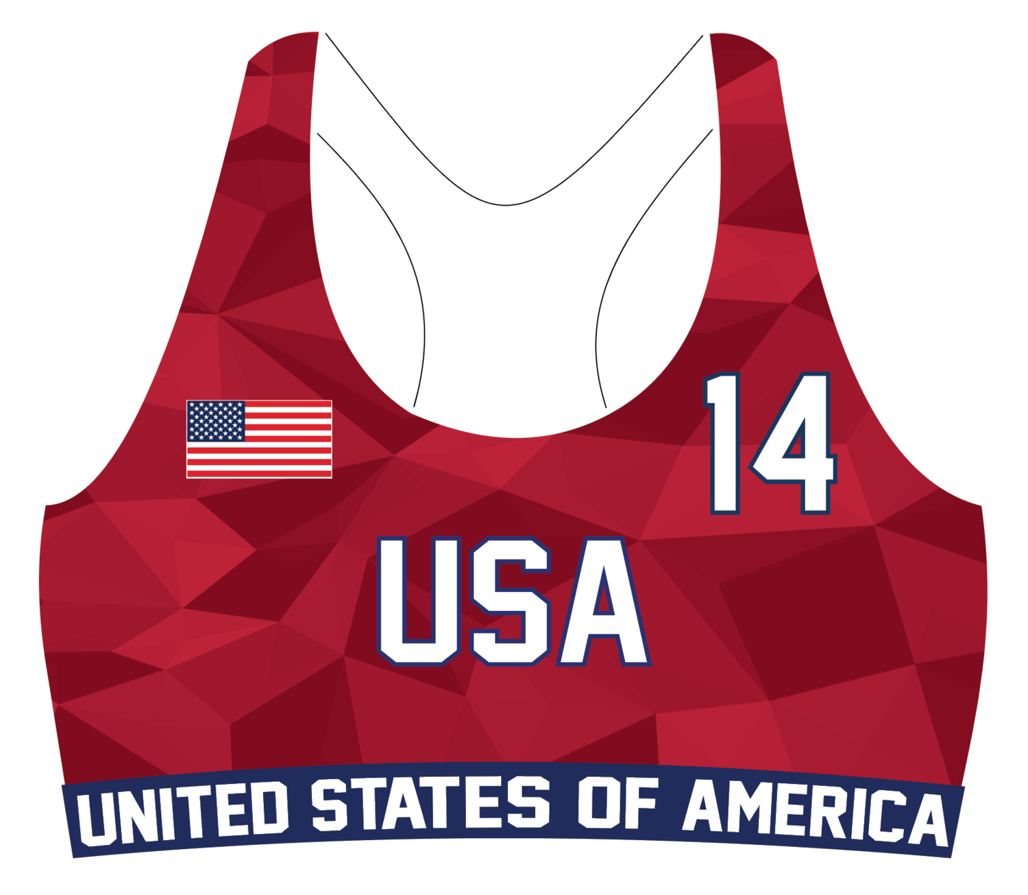 USA Beach Handball OFFICIAL Game Sports Bra Uniform Top