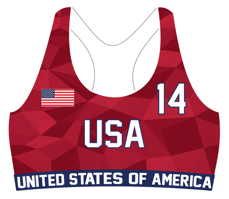 USA Beach Handball OFFICIAL Game Sports Bra Uniform Top