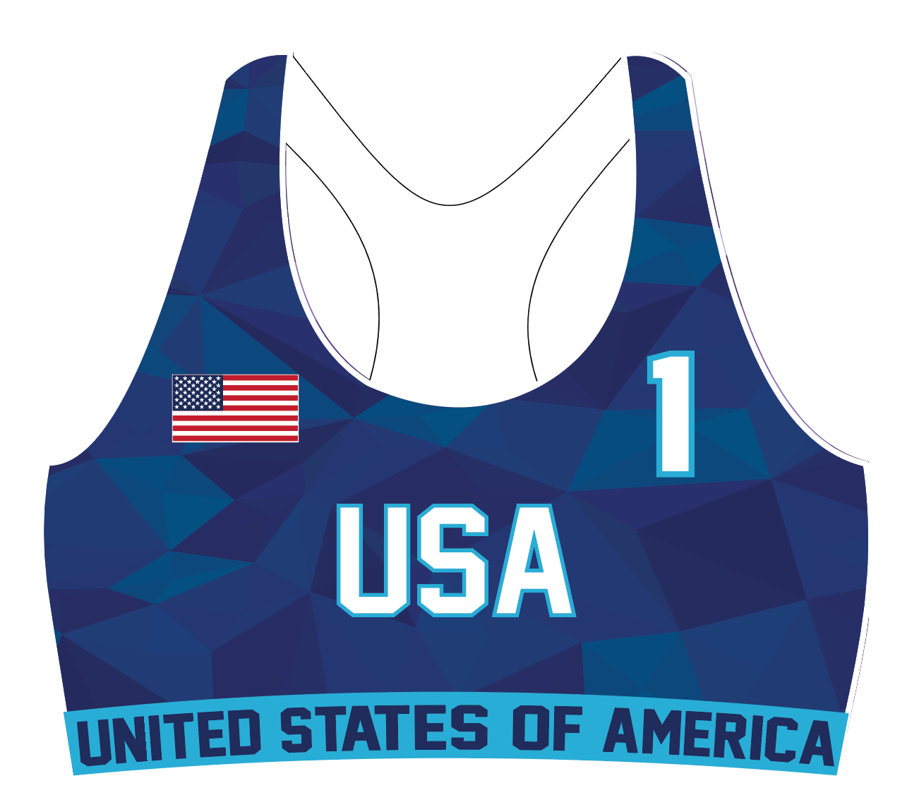 USA Beach Handball OFFICIAL Game Sports Bra Uniform Top