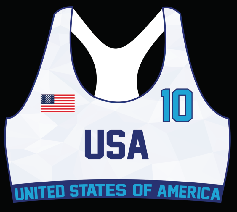 USA Beach Handball OFFICIAL Game Sports Bra Uniform Top