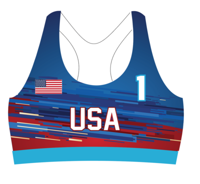 USA Fourth of July Sports Bra Uniform Top