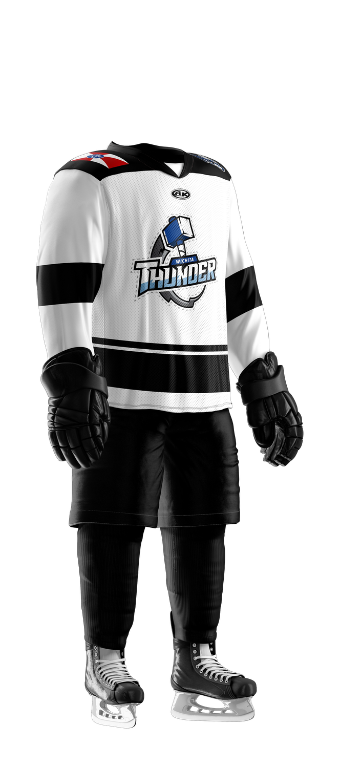 Wichita Thunder White Replica Home Jersey