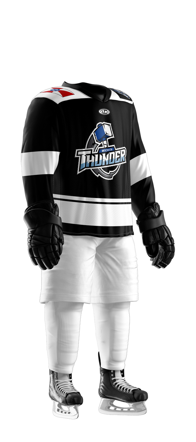 Wichita Thunder Black Replica Road Jersey