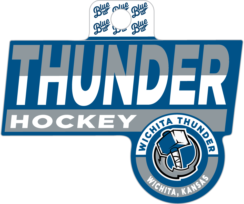Thunder Stickers, Design: Rectangle Thunder Hockey w/ Small Logo