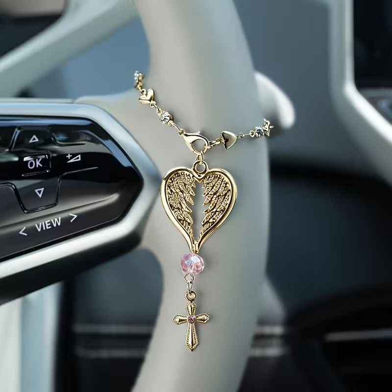 Gold Angel Wheel Charm