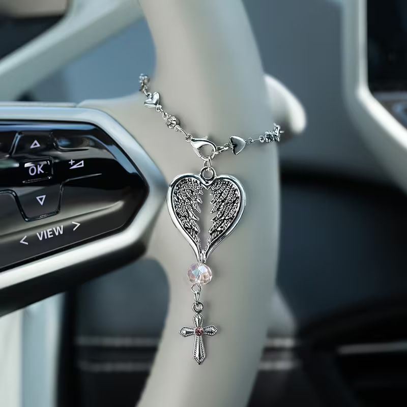 Silver Angel Wheel Charm