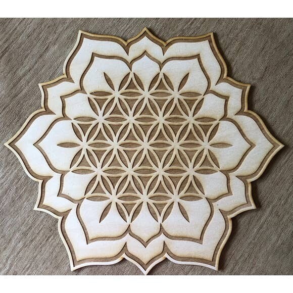 Flower of Life Lotus 1 Crystal Grid 8 inches