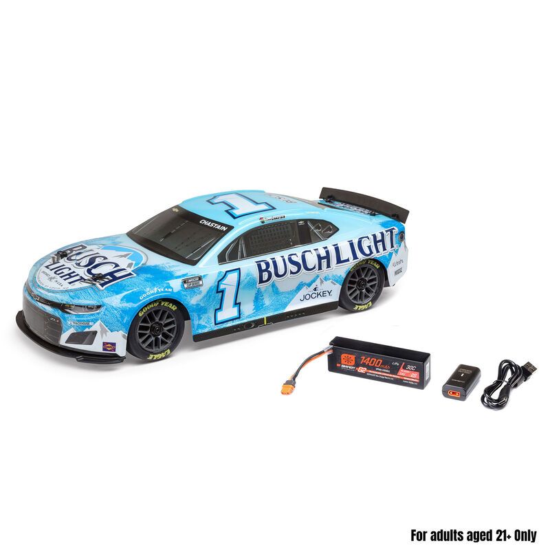 1/12 NASCAR RC Race Car Ross Chastain No. 1 Busch Light 2025 Chevrolet Camaro ZL1 2S AWD RTR Brushed On-Road (Battery &amp; Charger Included)