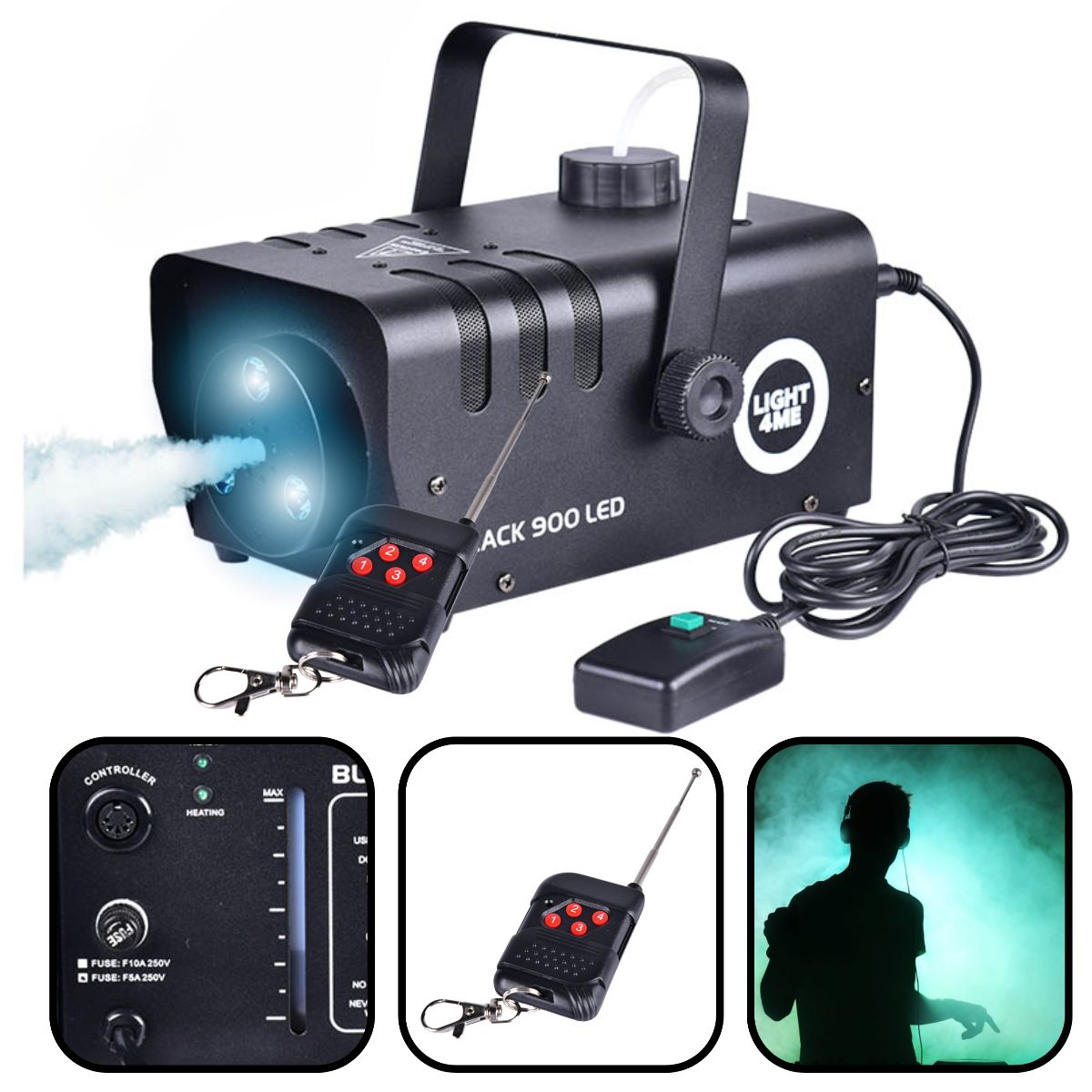 LIGHT4ME BLACK 900 LED wytwornica dymu mgły