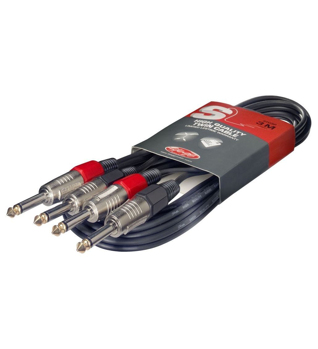 Stagg STC 3 P - kabel połączeniowy, podwójny Jack -Jack , 3m.