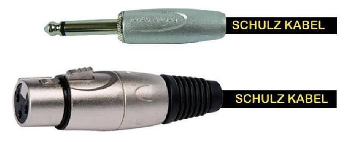 Schulz Kabel MIK6 przewód XLR-jack 3m, jack-XLR 6m niesymetryczny
