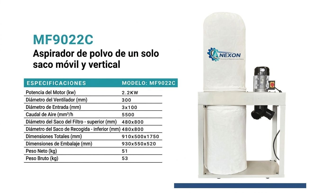 Aspirador monofásico 2,2 kW