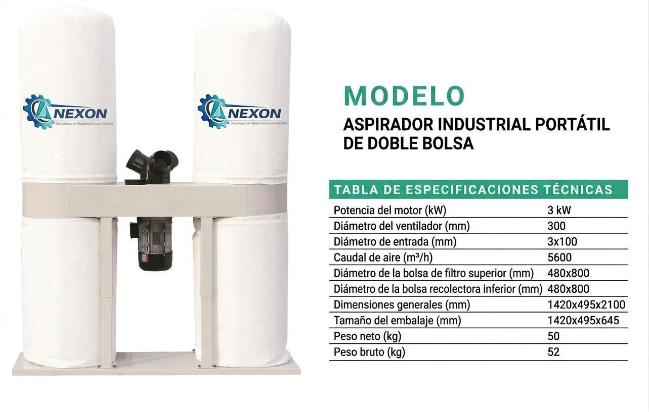 Aspirador trifásico 3 kW