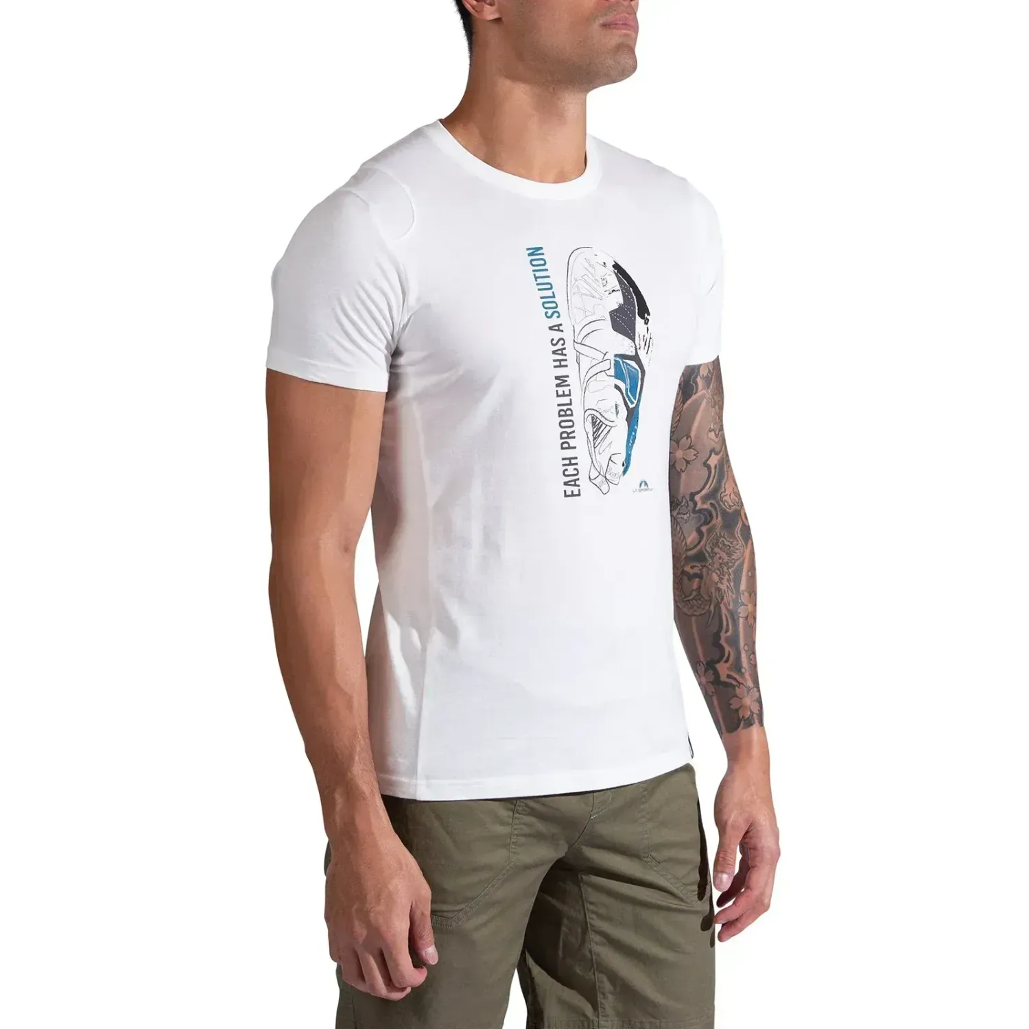 La Sportiva - Solution T-Shirt, Color: Chalk/Lake, Size: S