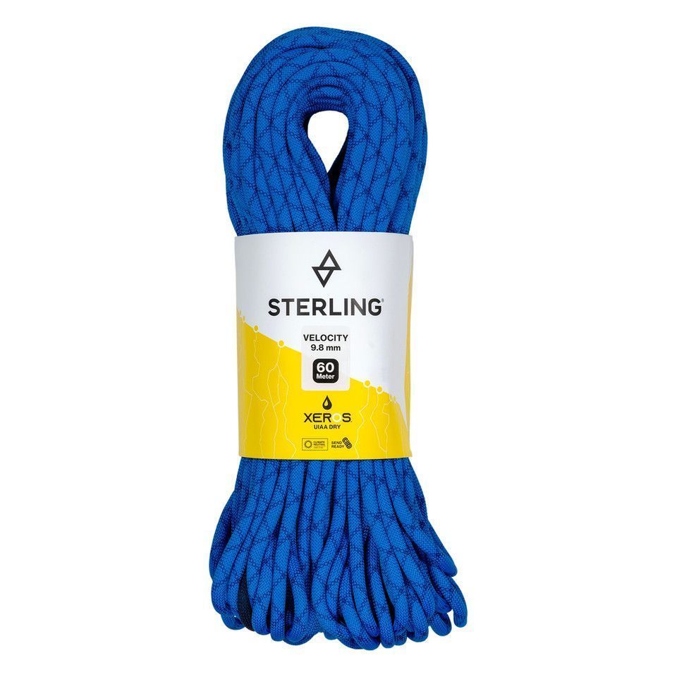 Sterling Velocity 9.8mm XEROS Rope, Color: Blue, Size: 60m