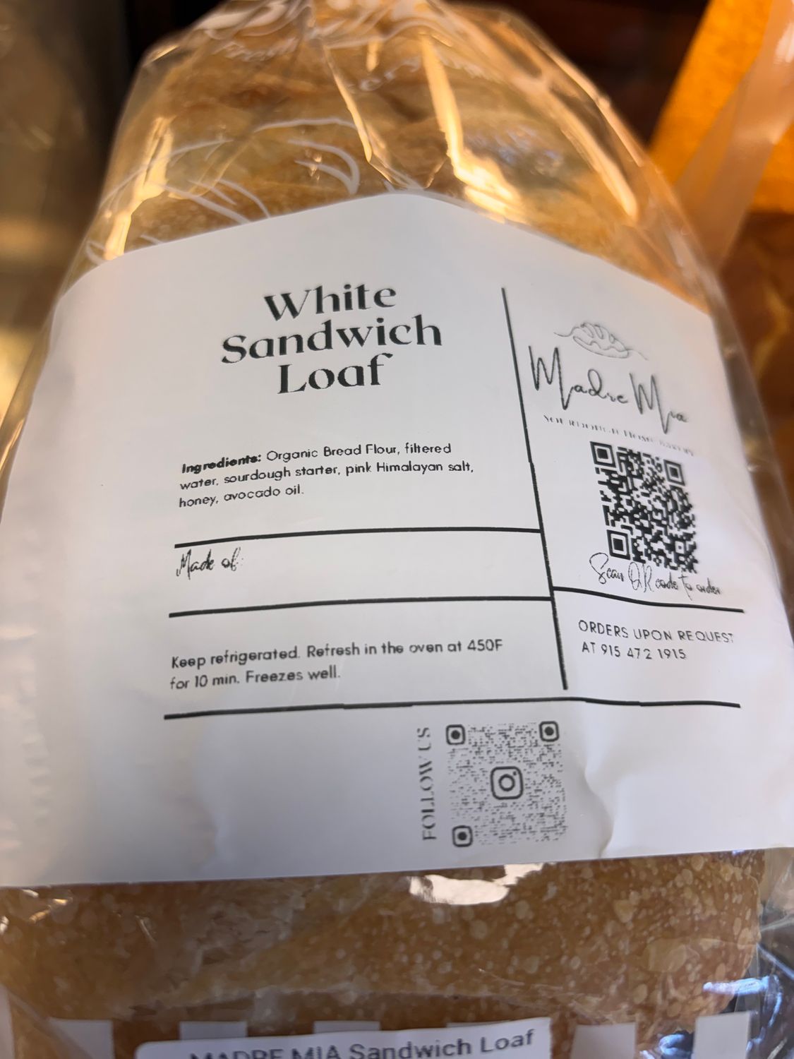 MADRE MIA Sandwich Loaf
