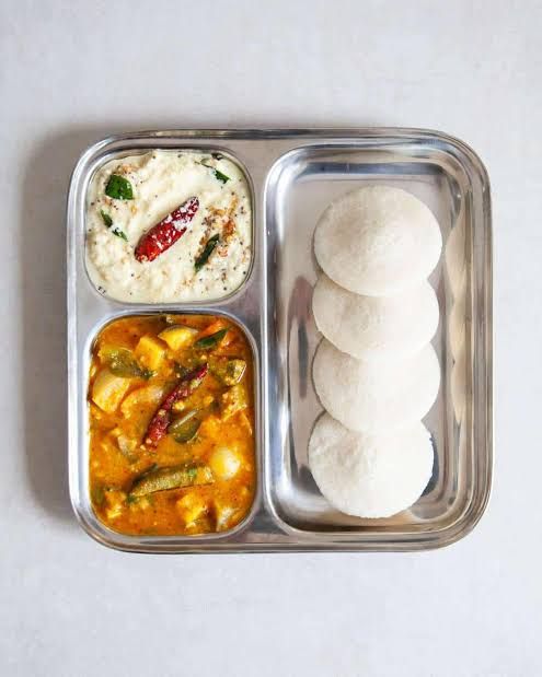 Idly , Sambar , Chutney