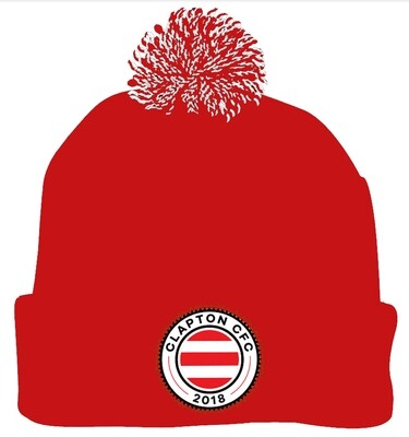 Red bobble Clapton CFC winter hat