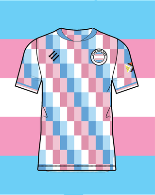 Clapton CFC trans solidarity goalkeeper shirt
