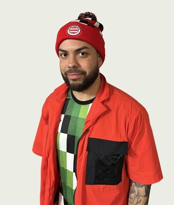 Clapton CFC red/black/white bobble hat Clapton CFC red/black/white bobble hat