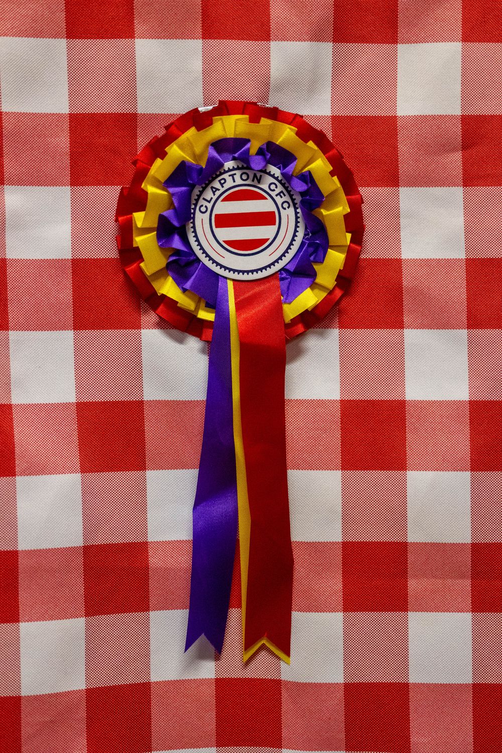 Clapton CFC away colours rosette
