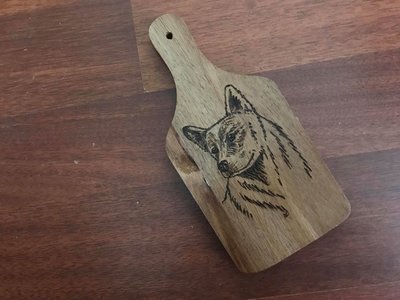 Wood Paddle with burned Art