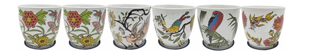 7" Inlay Tropical Planter Assortment