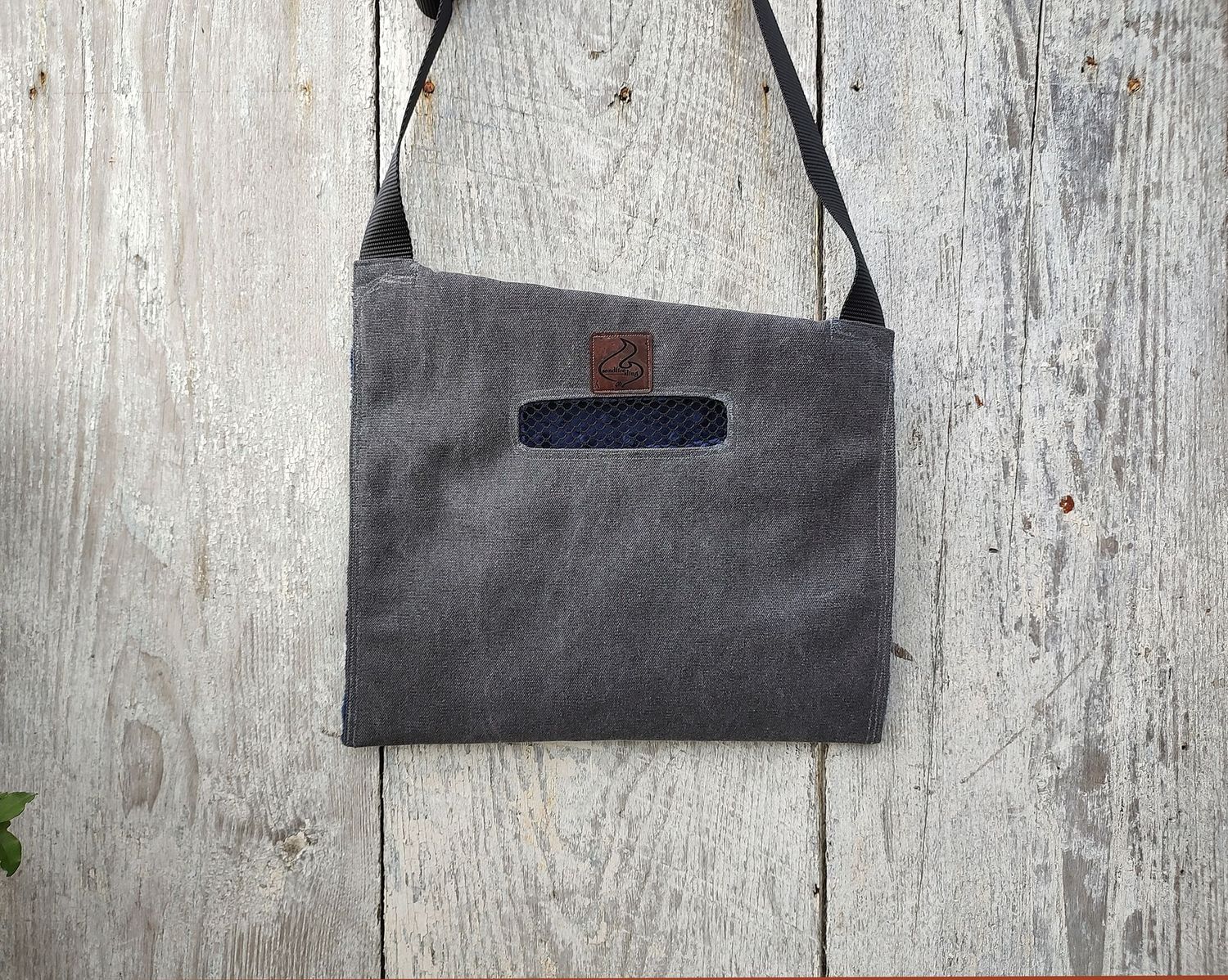 12oz Stone Washed Canvas Crossbody snake bag. (3 color choices)