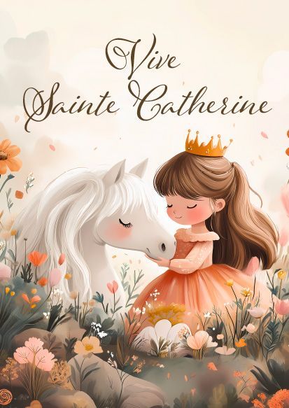 SAINTE CATHERINE PRINCESSE ET CHEVAL BLANC