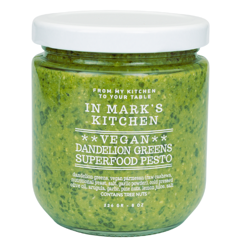 In Mark's Kitchen VEGAN Dandelion Greens superfood pesto