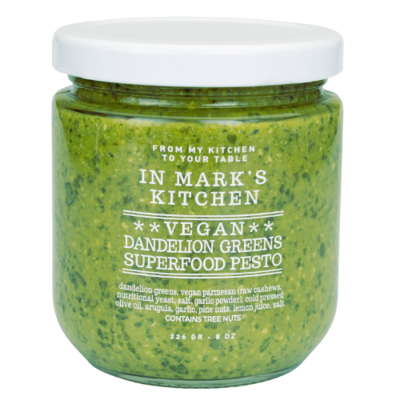 In Mark's Kitchen VEGAN Dandelion Greens superfood pesto