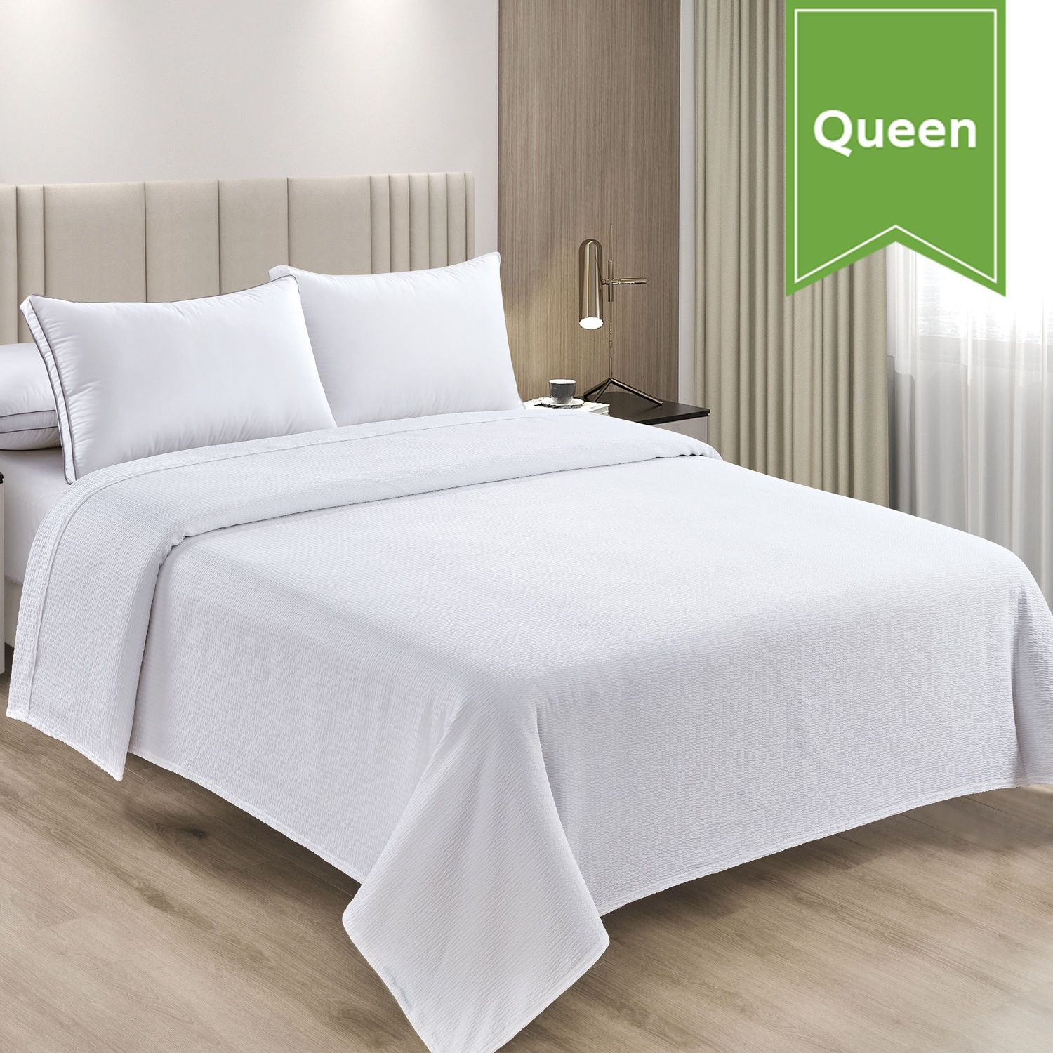 Top Sheet - Crinkle Soft Seersucker - Queen - 94 x 96 - Case of 12