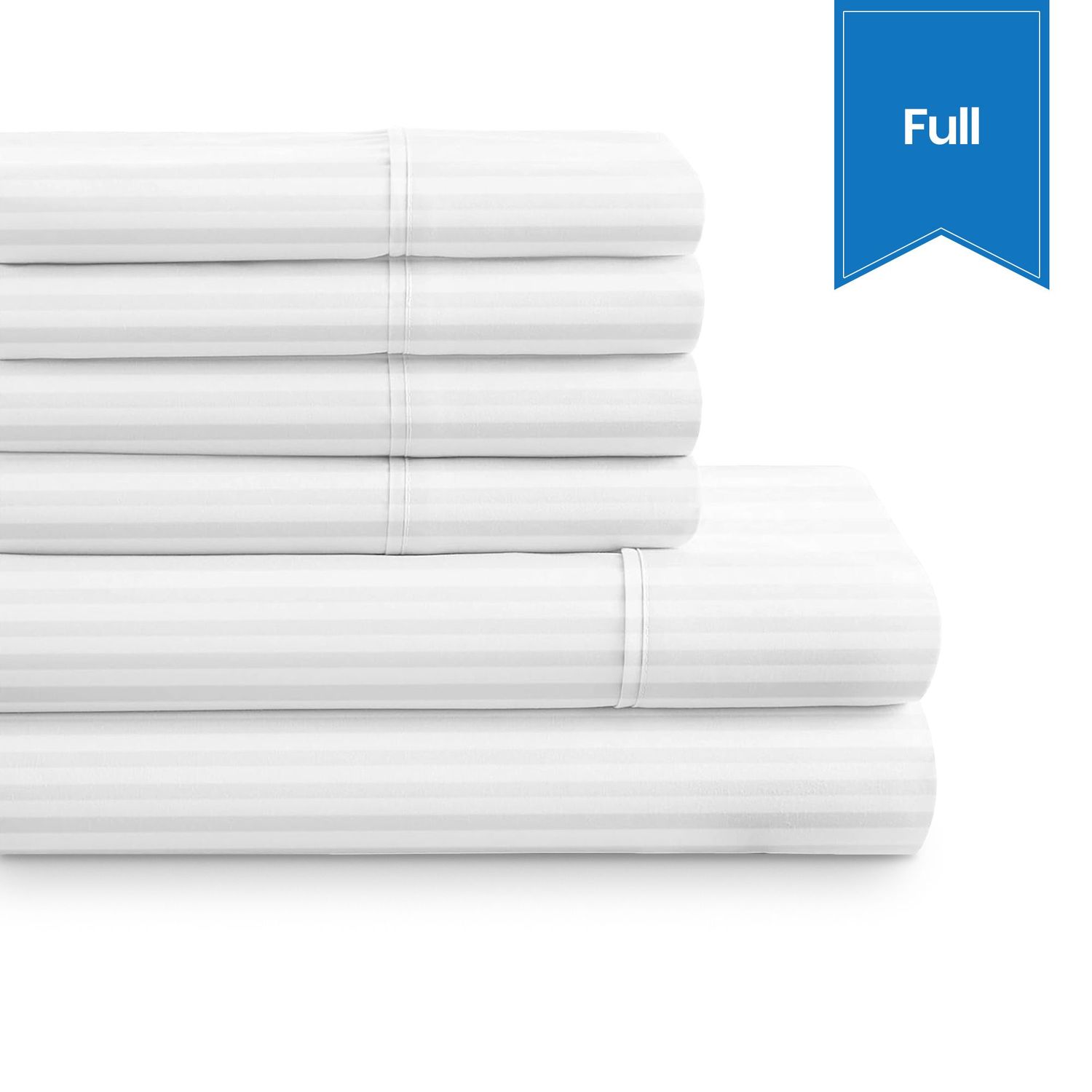Swiss Stripe T-250 Sheet - Full - Fitted - 54 x 80 x 15 - Case of 24