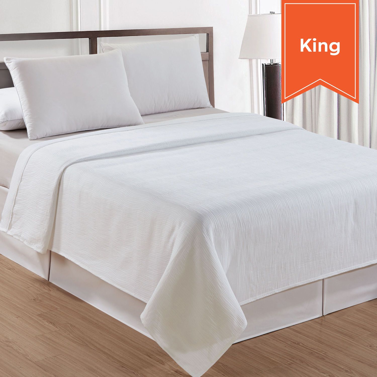 Top Sheet - Ripple-Puffed Fabric - King - 108 x 96 - Case of 12