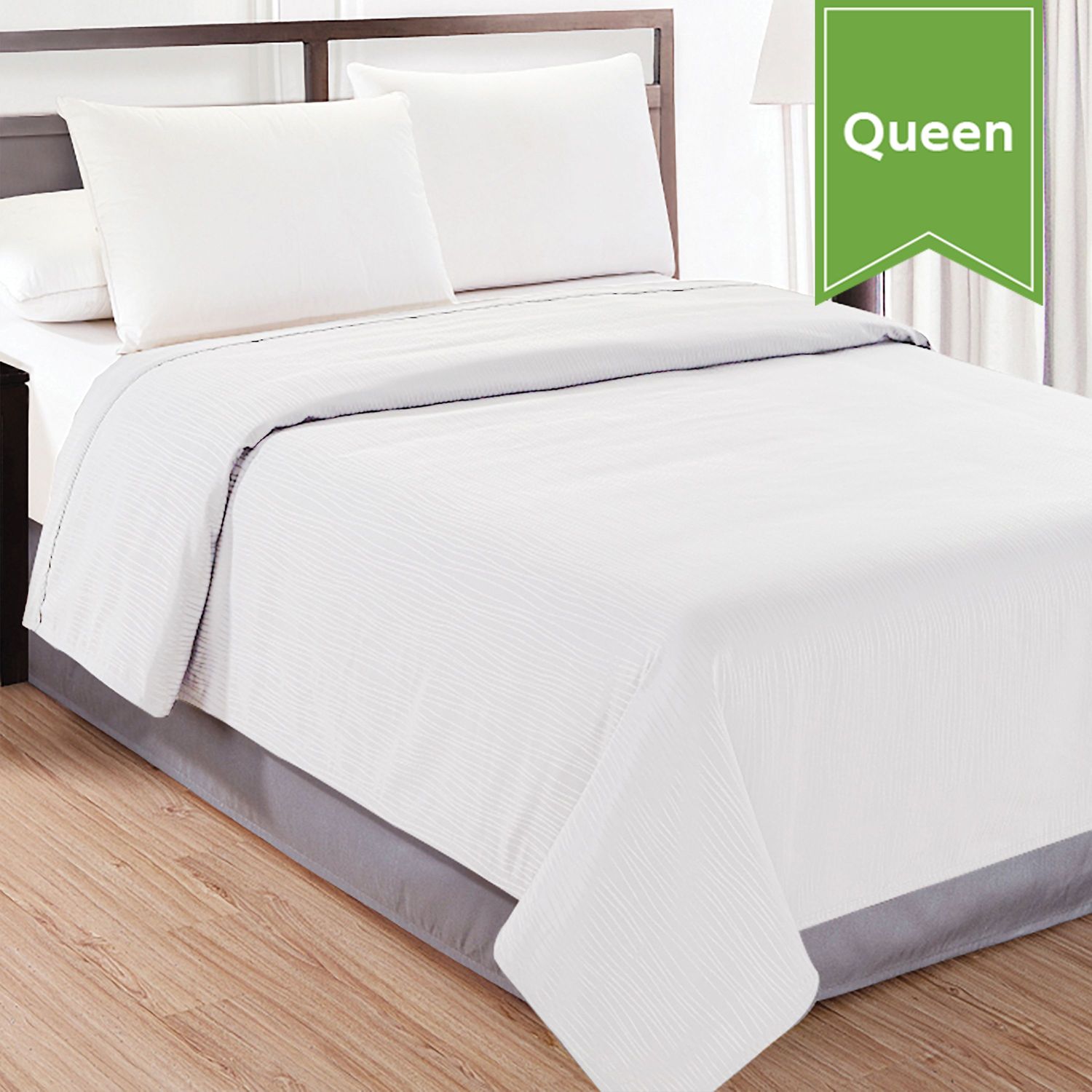 Water Streams Top Sheet - White - Queen - 94 x 96 - Case of 12