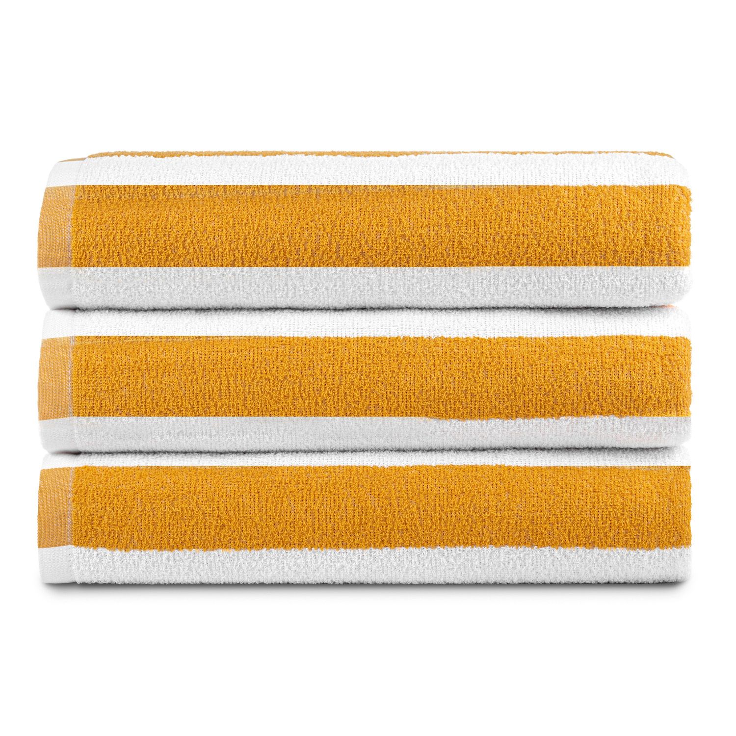 Cabana Stripe Pool Towel - Basic - Yellow - 30 x 60 - Case of 60