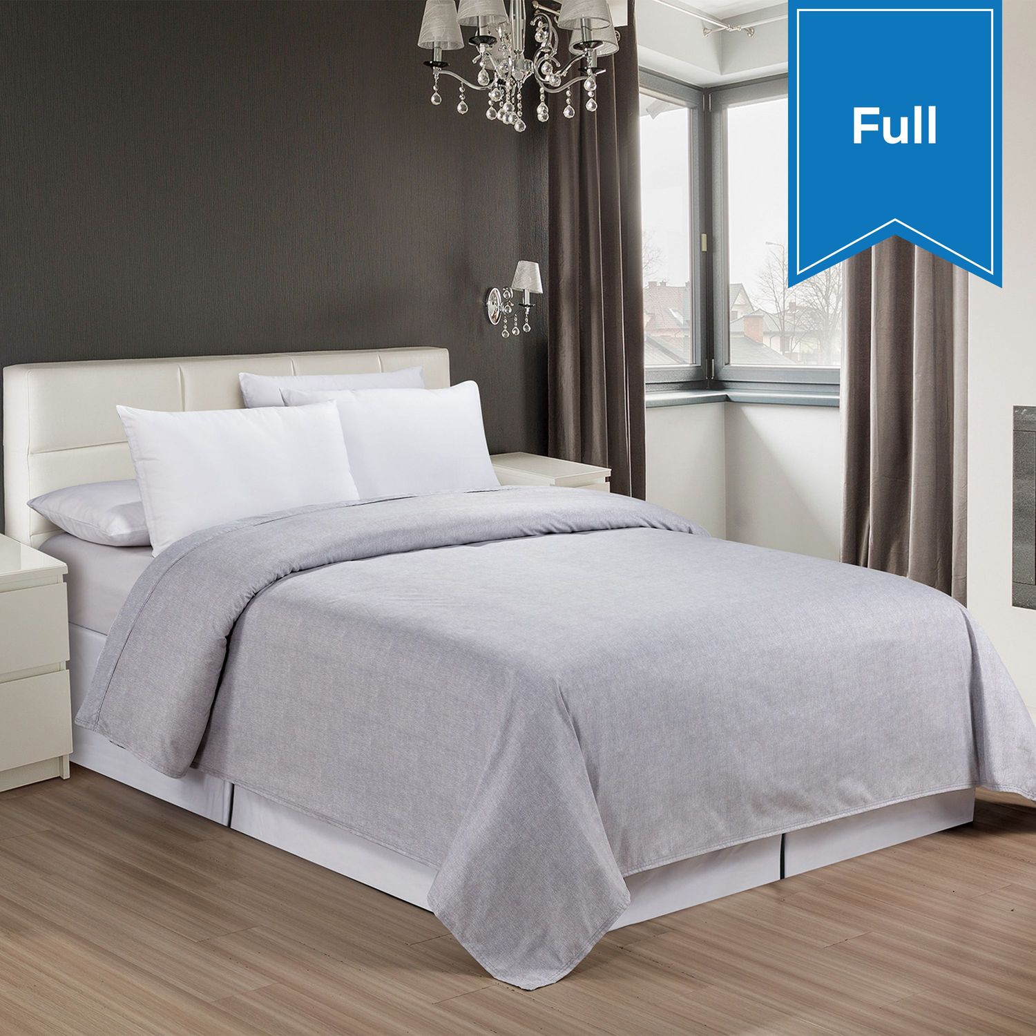 Classic Textured Top Sheet - Dolphin Gray - Full - 84 x 96 - Case of 12