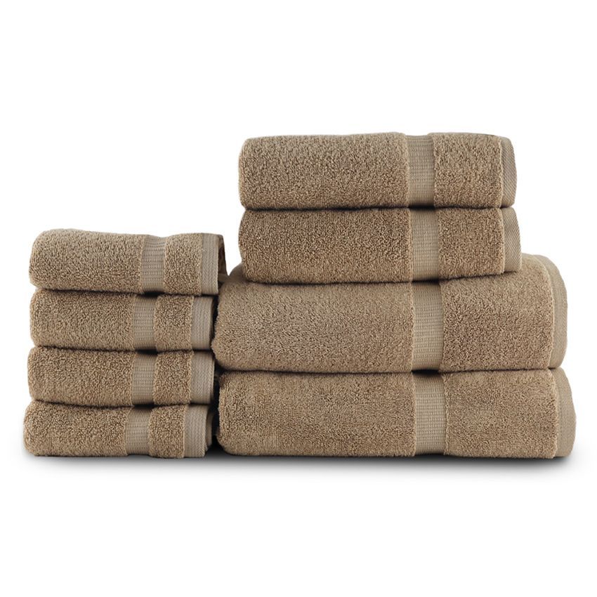 Belem Luxury 8-Piece Towel Sets - Sandcastle Tan - Case