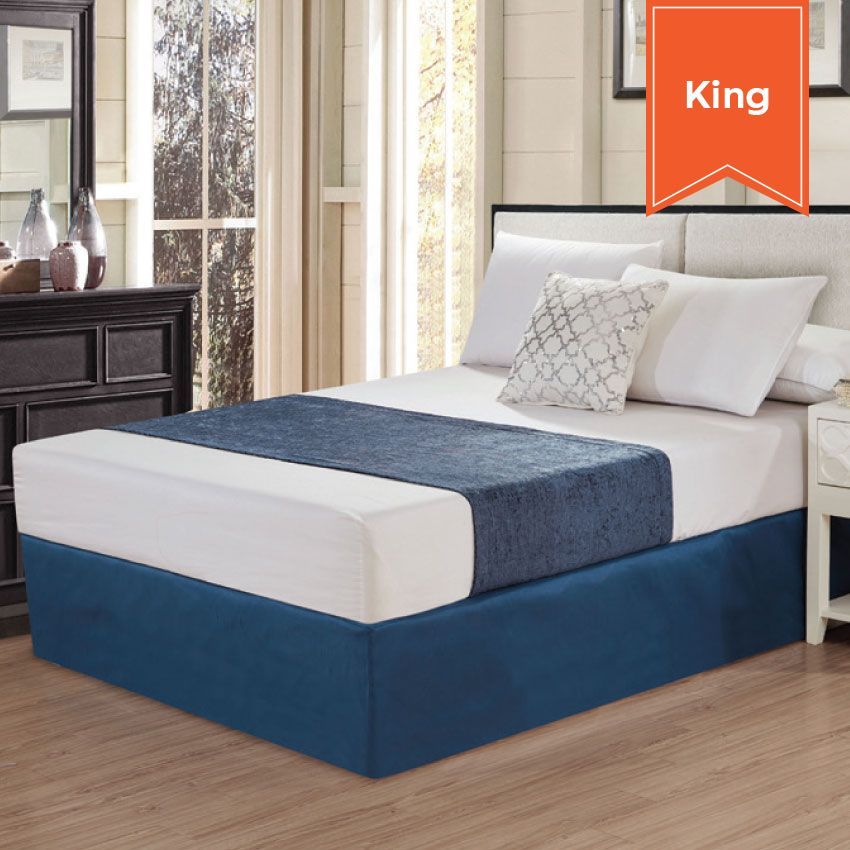 Chenille Bed Scarf - Poised Navy - King - 26 x 108 - Case of 6