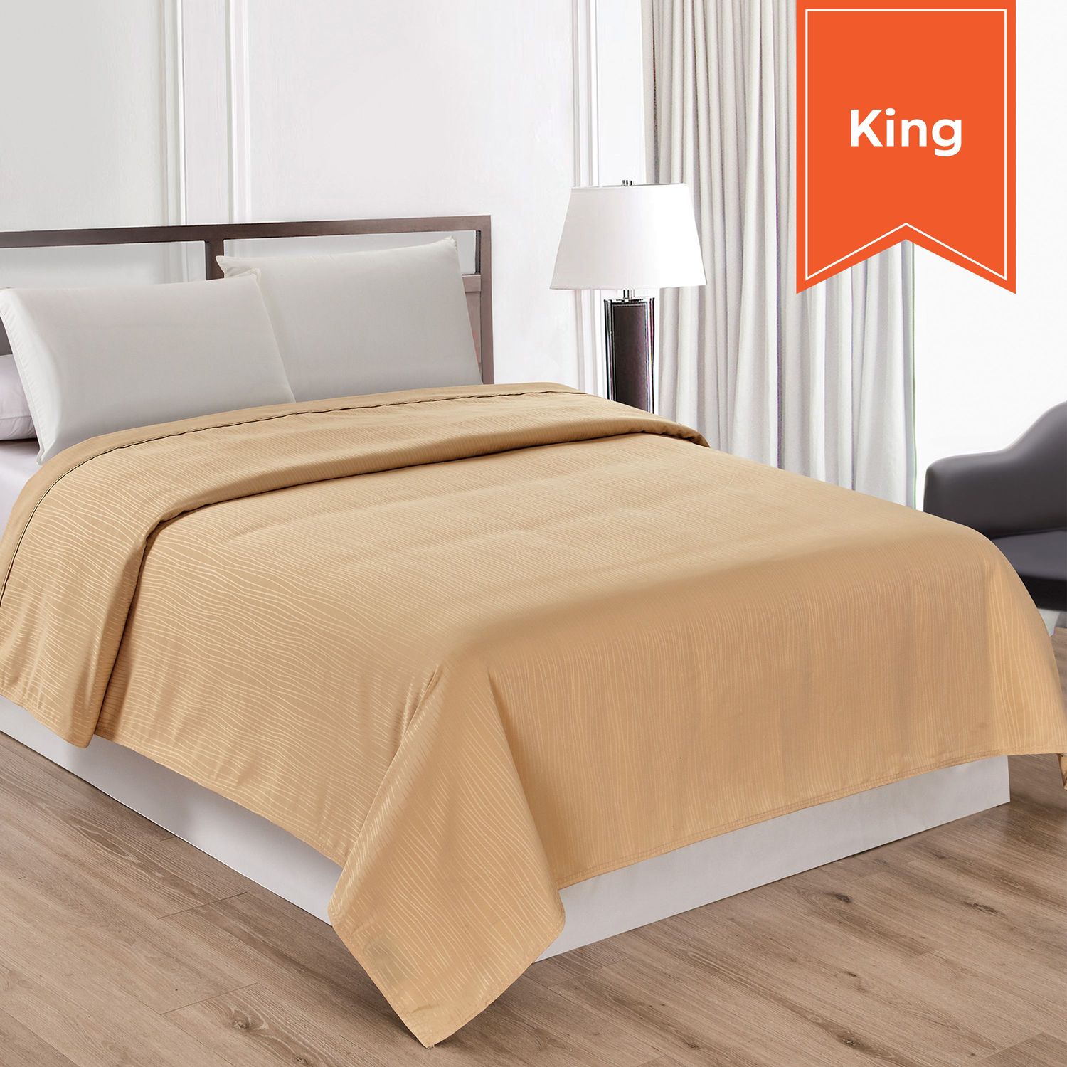 Water Streams Top Sheet - Gold - King - 108 x 96 - Case of 12